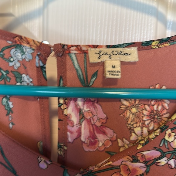 Women's Medium Sheer Floral Muted Pink Blouse Stitchfix Lily White - Picture 7 of 10